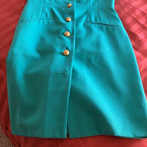 Kenar Ann Tjian teal button down dress - Picture 5 of 9